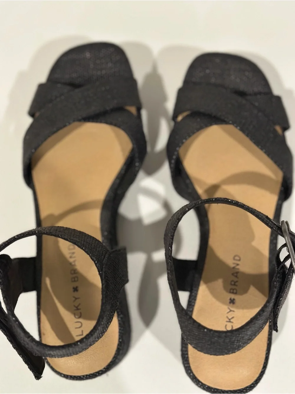 Lucky Brand Women's Bikaro Espadrille Wedge Sandals NWOT, black, 8.5m